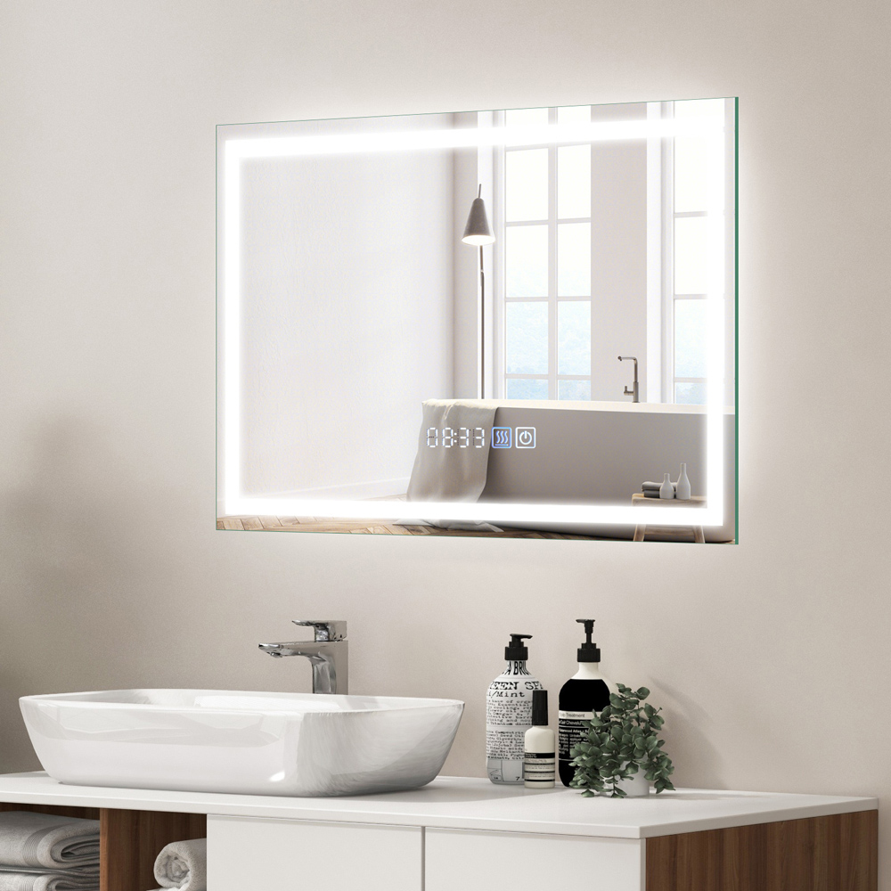 Costway 3 Colour LED Wall Mounted Rectangle Mirror Image 4