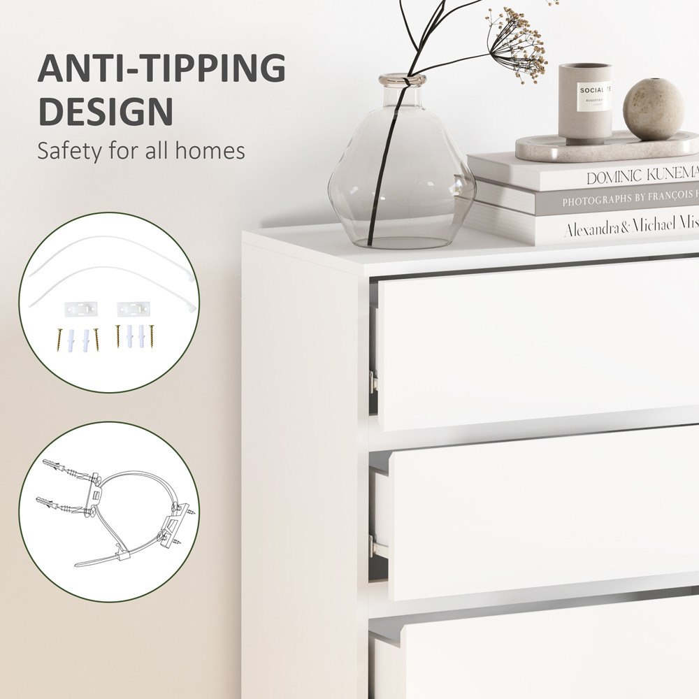 Portland 5 Drawer White Chest of Drawers Image 8