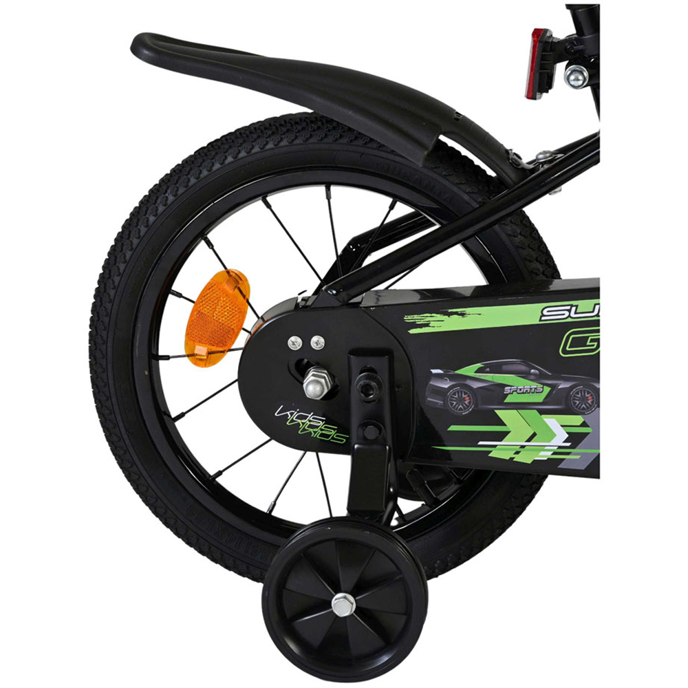 Volare Super GT Kids 14 inch Green Bike with Stabilisers Image 7