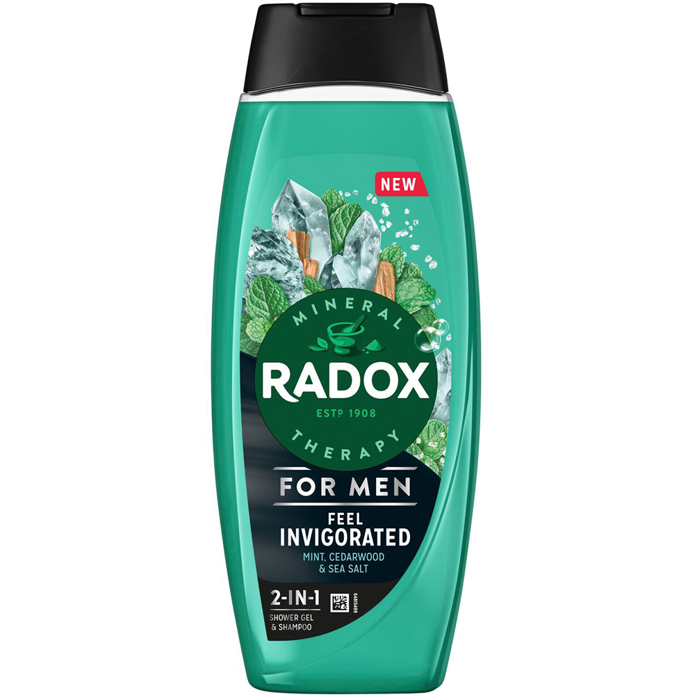 Radox Mineral Therapy Feel Invigorated 2 in 1 Shower Gel and Shampoo 450ml 12 Pack Image 2