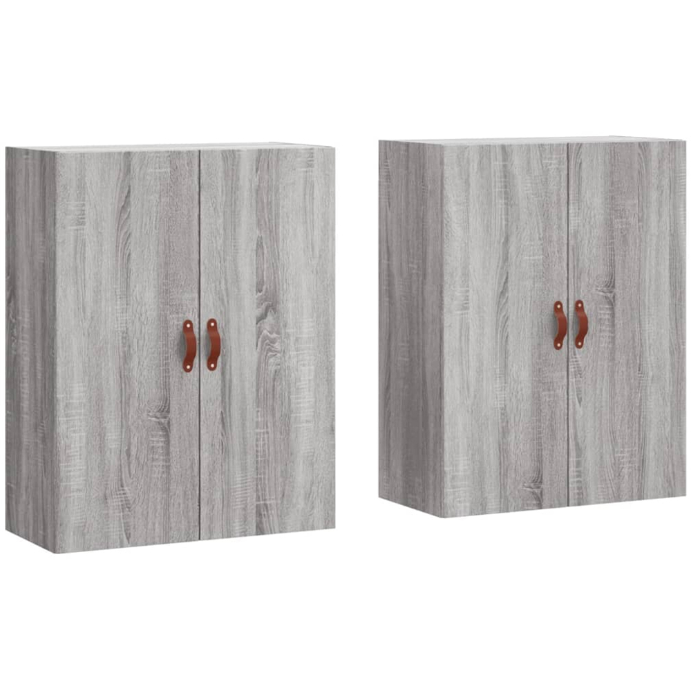 vidaXL 2 Door Grey Sonoma Wall Mounted Cabinet 2 Pack Image 2