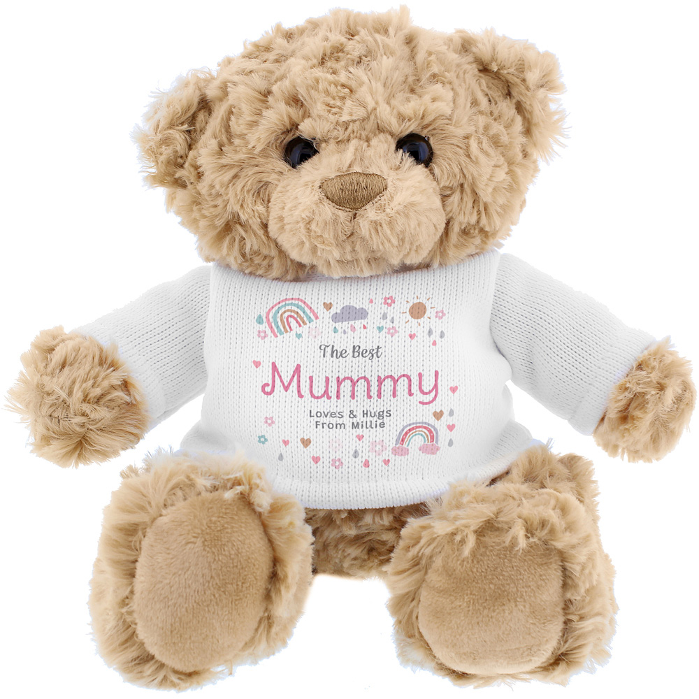 Personalised Memento Personalised Rainbows & Sunshine Teddy Bear Image 1
