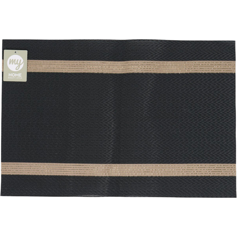 Stripe Placemat Black Image 1