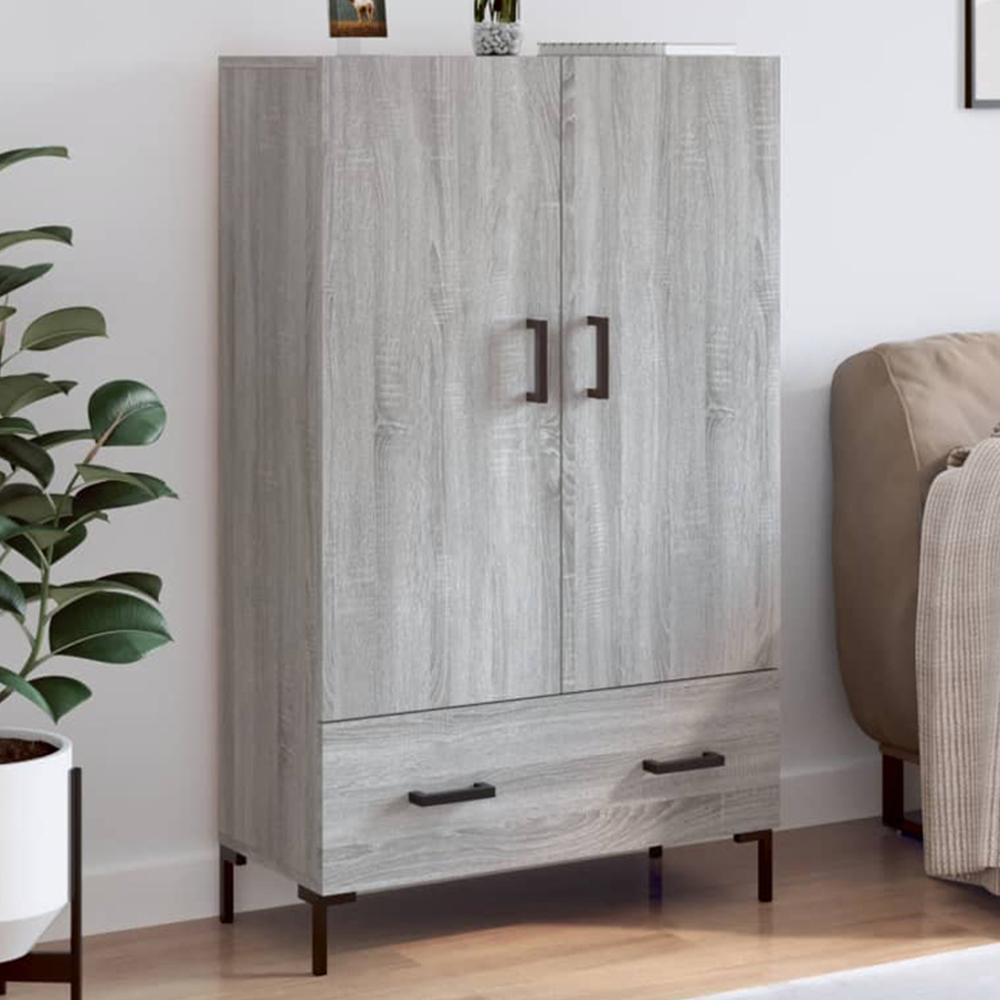 vidaXL 2 Door Single Drawer Grey Sonoma Highboard Image 1