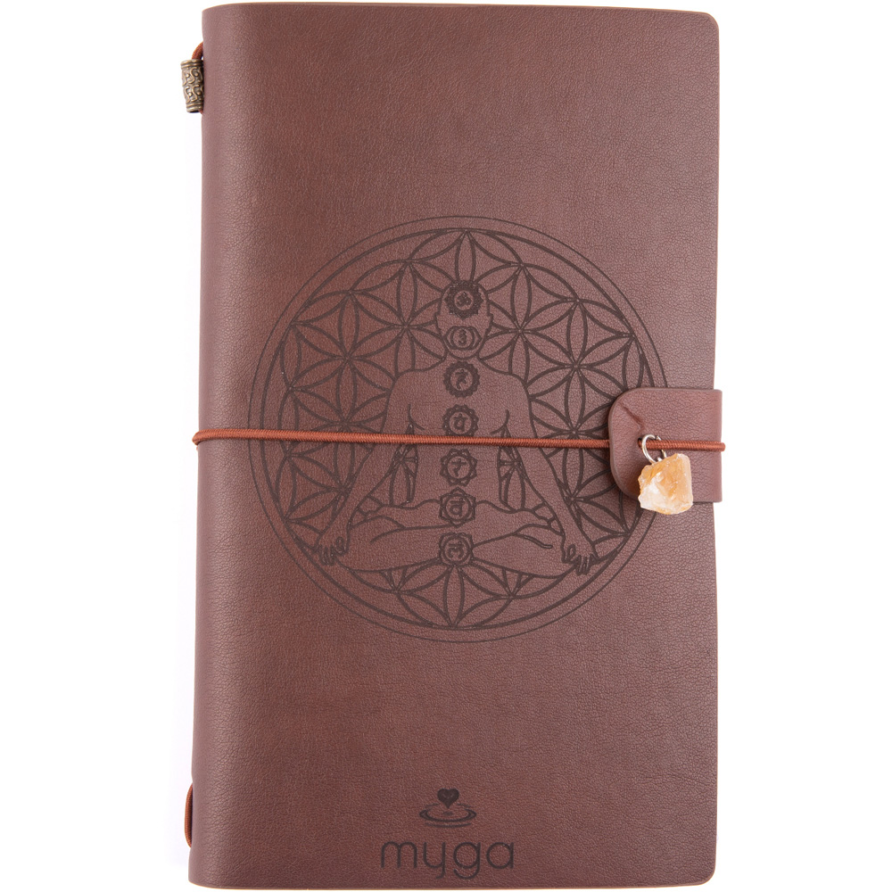 Myga Red Brown Meditation Chakra Crystal Notebook Image 1