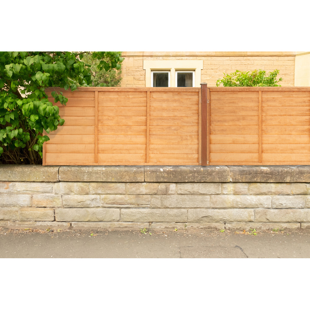 Forest Garden 6 x 3ft Golden Brown Heritage Lap Fence Panel Image 5