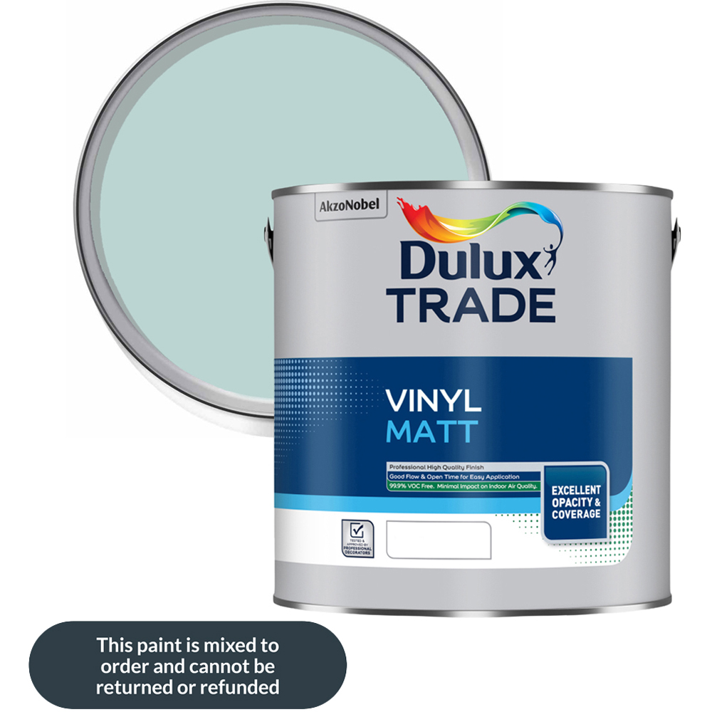 Dulux Trade Mint Macaroon Walls and Ceilings Vinyl Matt Paint 2.5L Image 1