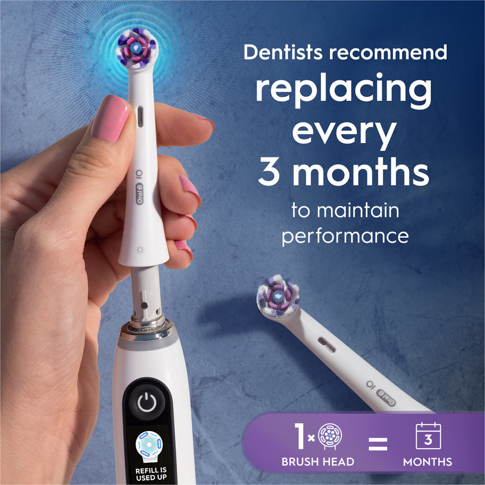 Oral-B iO Radiant White Toothbrush Refill Head 2 Pack Image 7