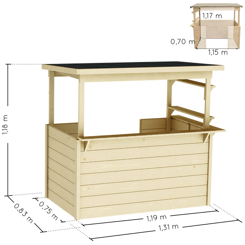 Soulet Playa 4 x 3ft Kids Wooden Market Stall Playhouse Image 7