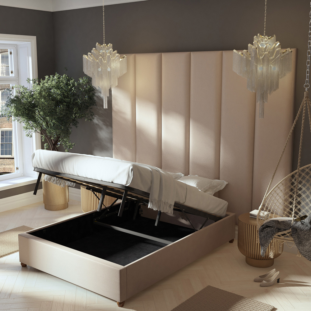 Aspire Furniture Llewelyn-Bowen Luxury Off White Eire Linen Wall Mounted Headboard 45cm Image 4