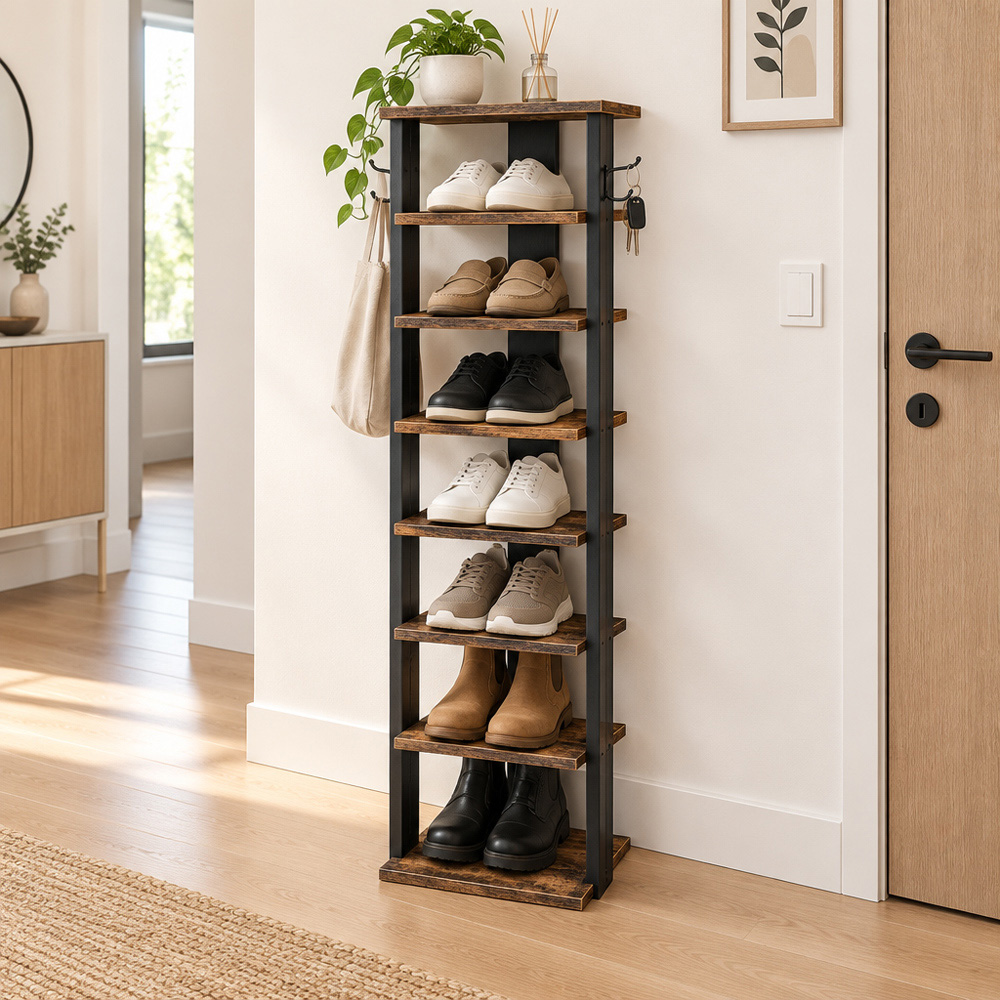 Modcraft 8 Tier Tall and Narrow Shoe Rack with Vertical Storage Image 4
