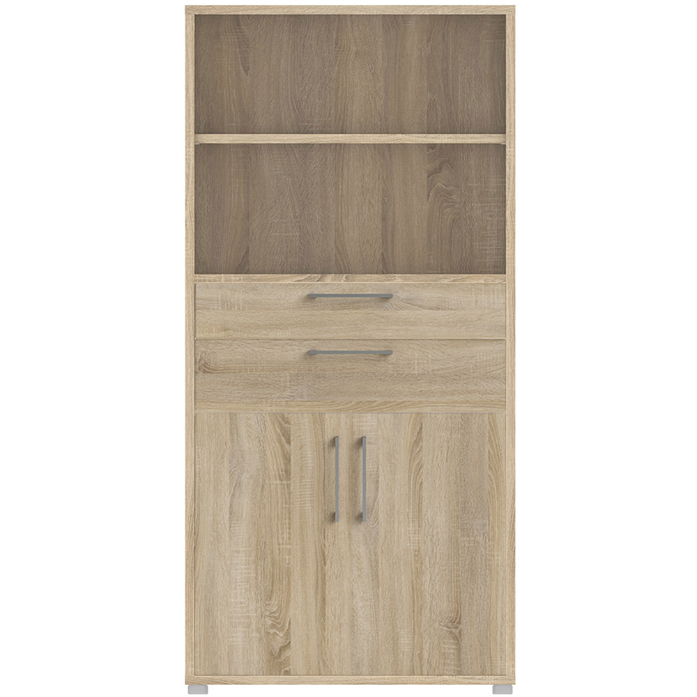 Florence 2 Door 2 Drawer 2 Shelf Oak Bookcase Image 3