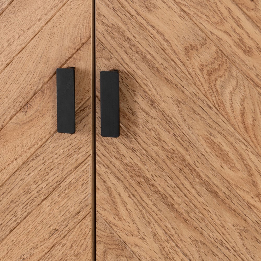 Seconique Leon 2 Door Single Drawer Medium Oak Effect Wardrobe Image 8