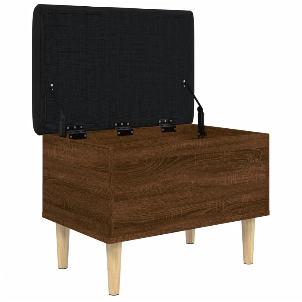 vidaXL Brown Oak Lift-Up Seat Storage Bench Image 3