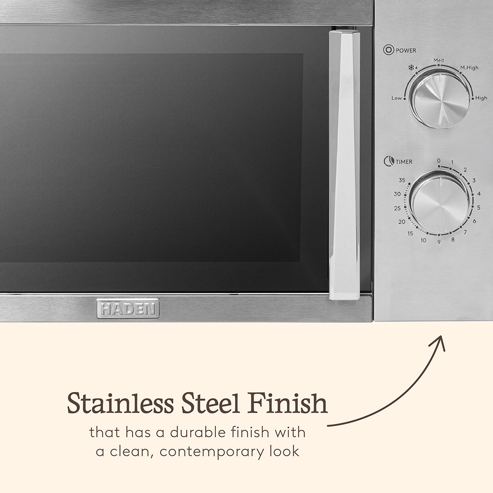 Haden 214638 Stainless Steel 20L Manual Microwave 800W Image 5