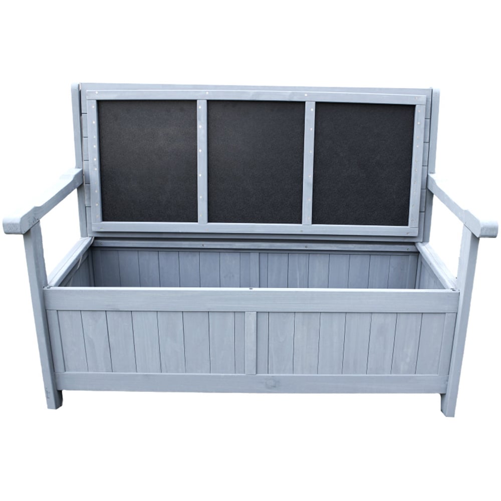 Jack Stonehouse Grey Wooden Storage Bench 110L Image 2