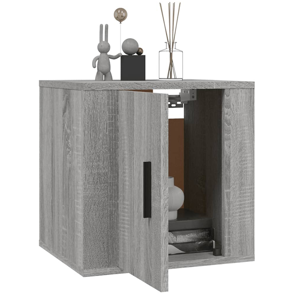vidaXL Single Door Grey Sonoma Wall Mounted TV Cabinet 2 Pack Image 3