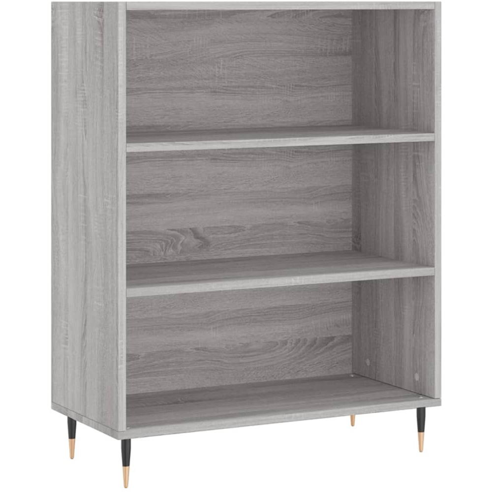 vidaXL 3 Shelf Grey Sonoma Bookcase Image 2