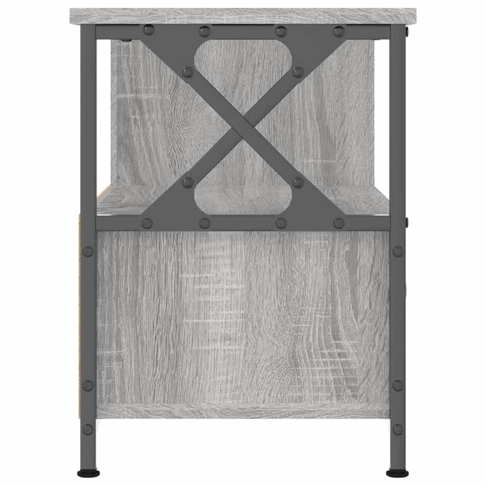 vidaXL 2 Drawer 2 Shelf Grey Sonoma Wood and Steel TV Cabinet Image 7