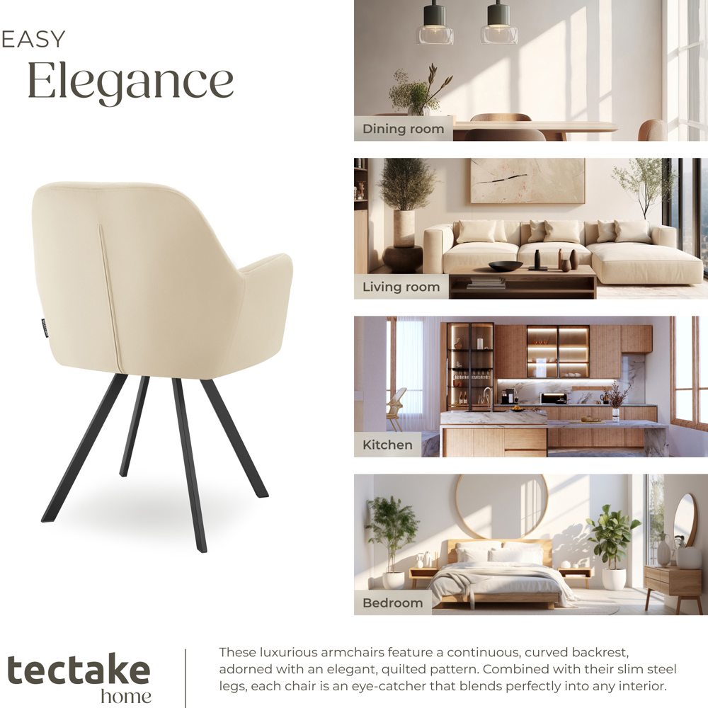 tectake Lucia Set of 4 Swivel Armchair Image 6