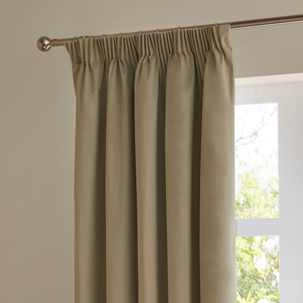 Furn The Ultimate Mocha Velvet Fully Lined Pencil Pleat Curtains 117 x 183cm Image 3