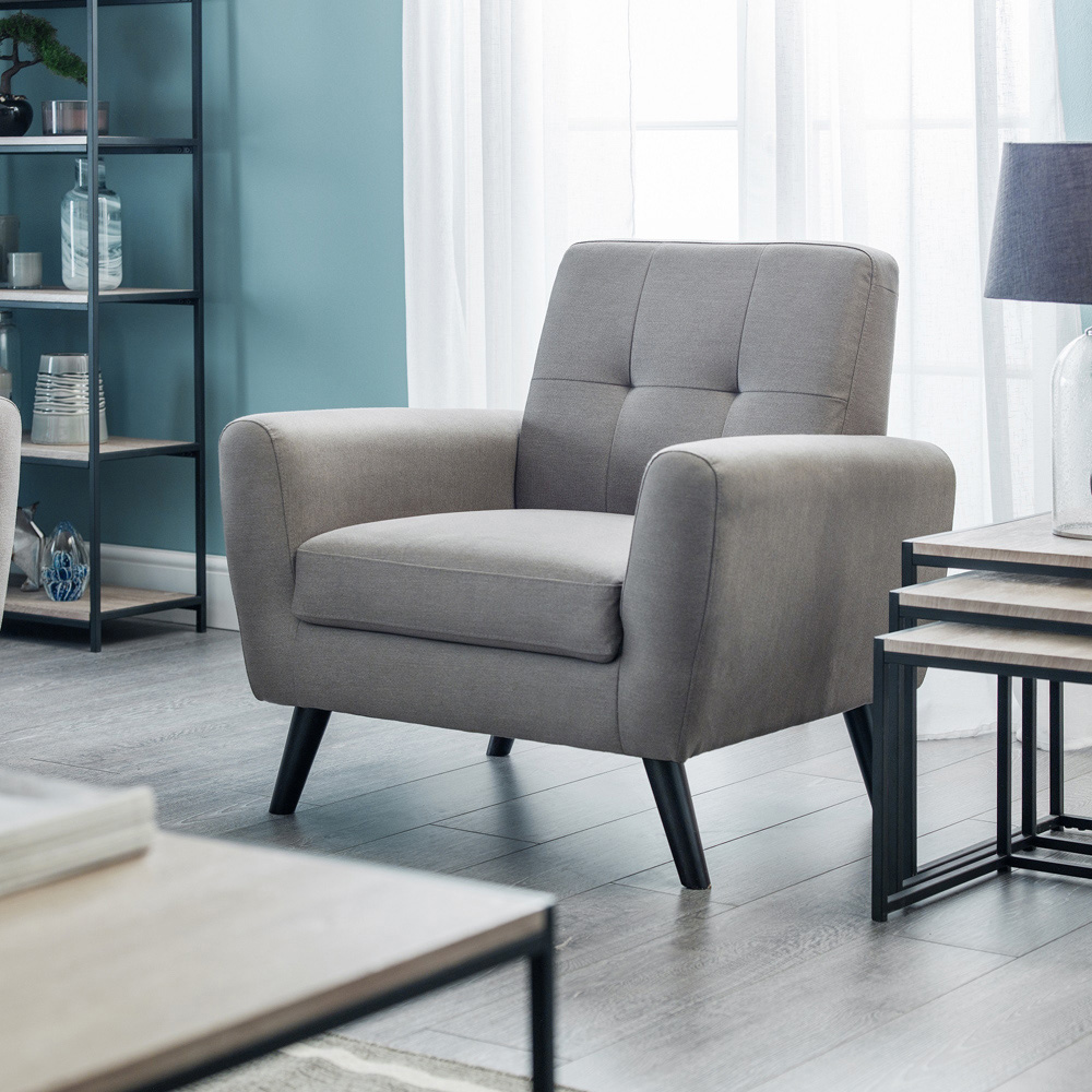 Julian Bowen Monza Grey Compact Retro Armchair Image 5