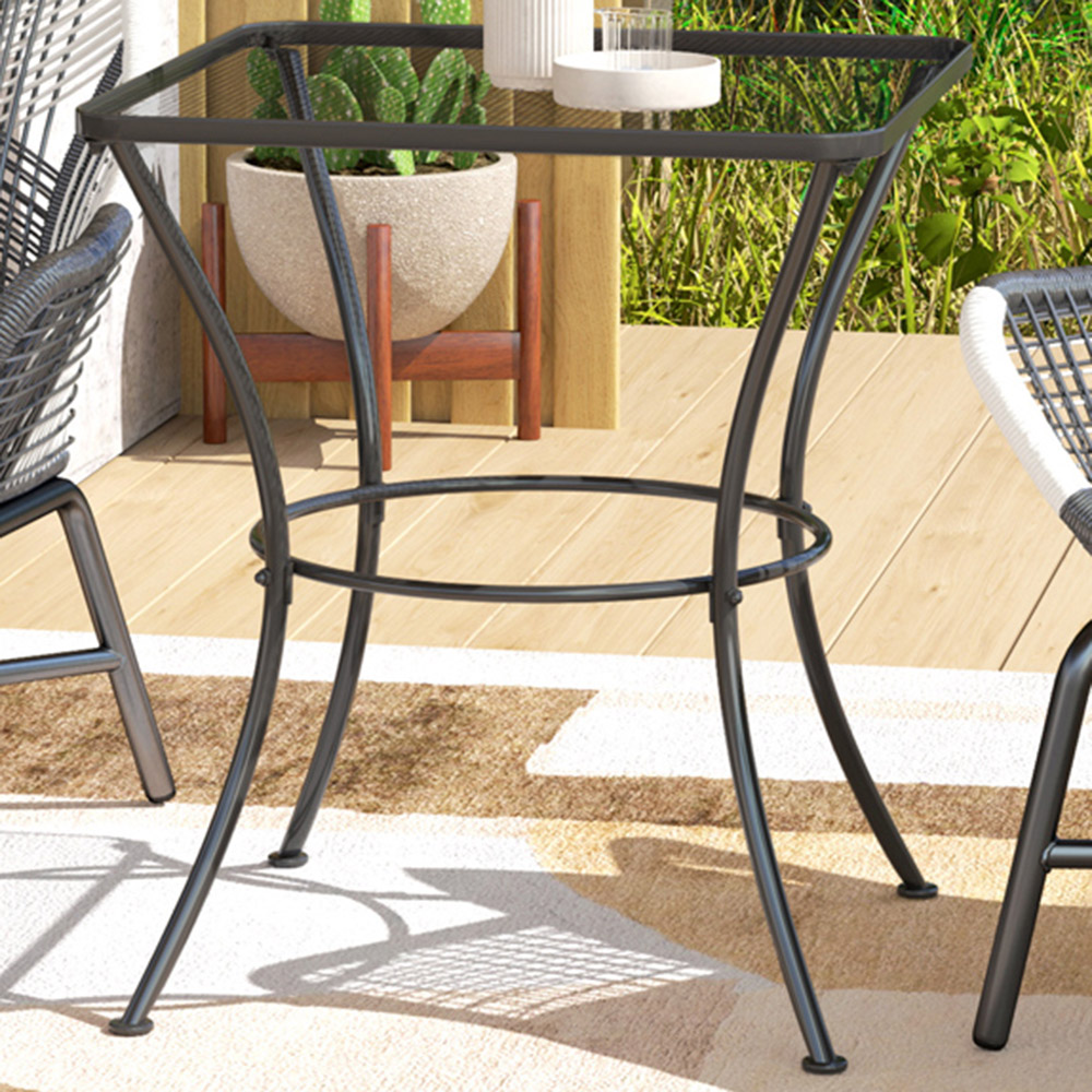 Outsunny Square Metal Bistro Table Black Image 1