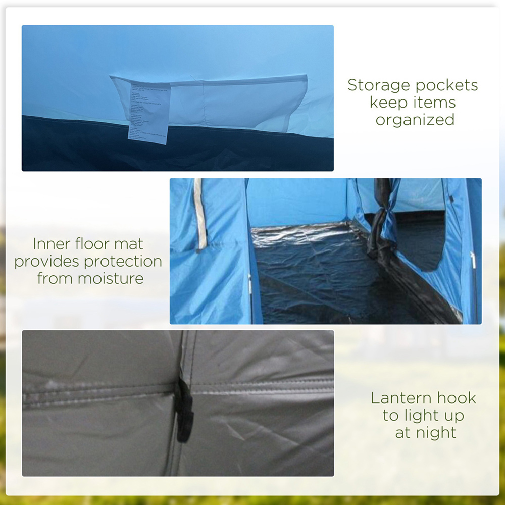 Outsunny 5-6 Person Tunnel Camping Tent Blue Image 6