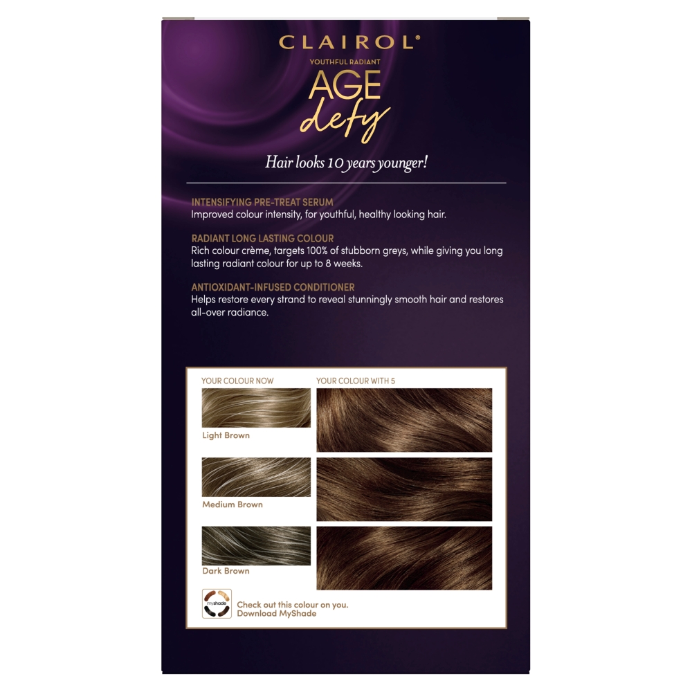 Clairol Nice'n Easy Age Defy Medium Brown 5 Permanent Hair Dye Image 3