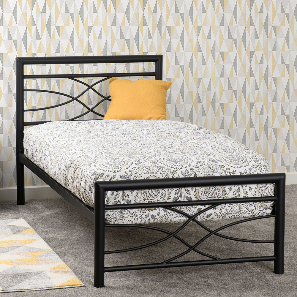 Seconique Kelly Single Black Bed Frame Image 1