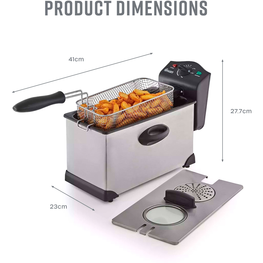 Swan SD6040N Stainless Steel 3L Deep Fat Fryer 1800W Image 9