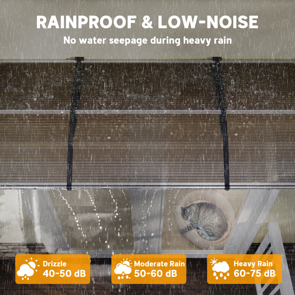Outsunny Brown Window and Door Canopy Awning 3.03 x 0.96m Image 4