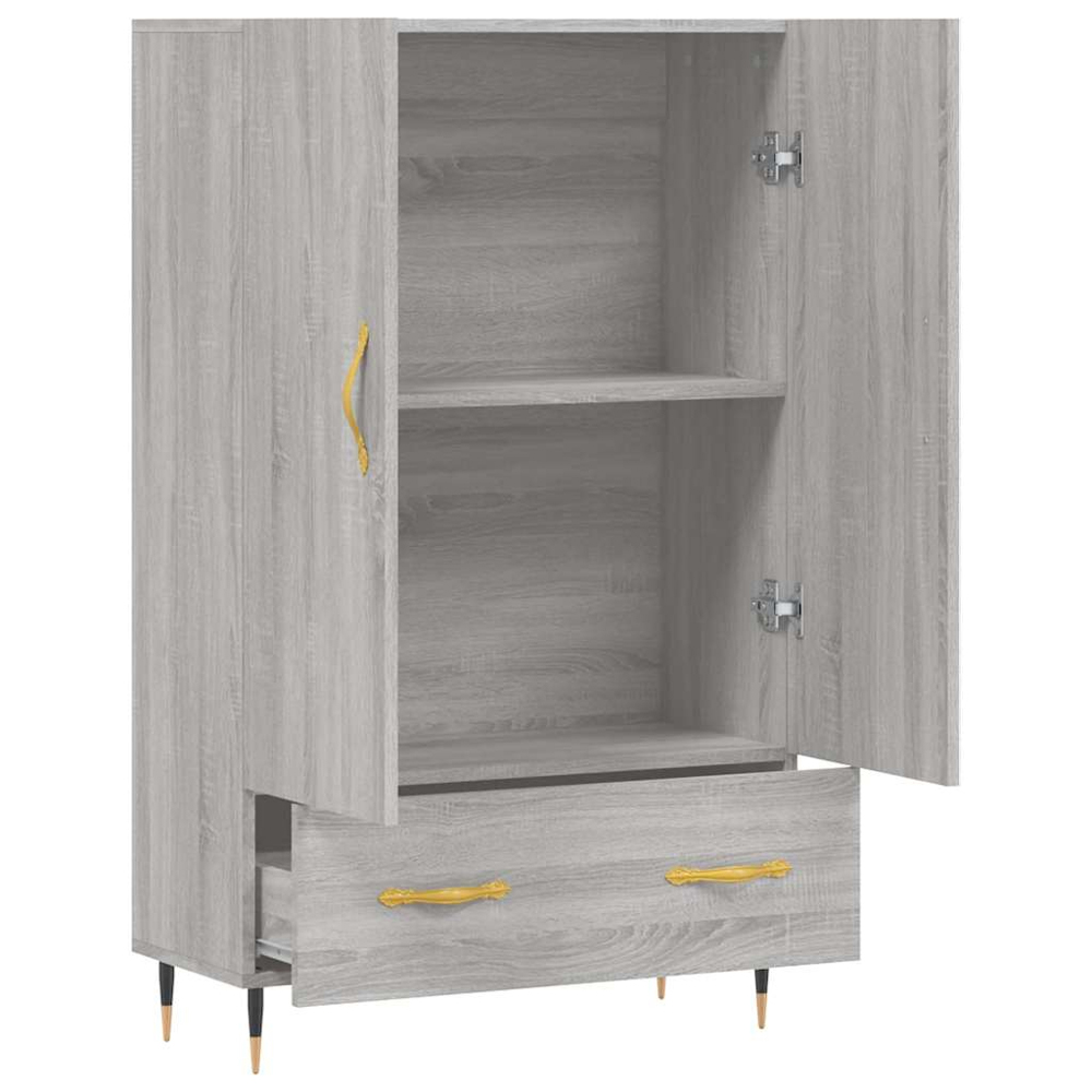 vidaXL 2 Door Single Drawer Grey Sonoma Highboard Image 5