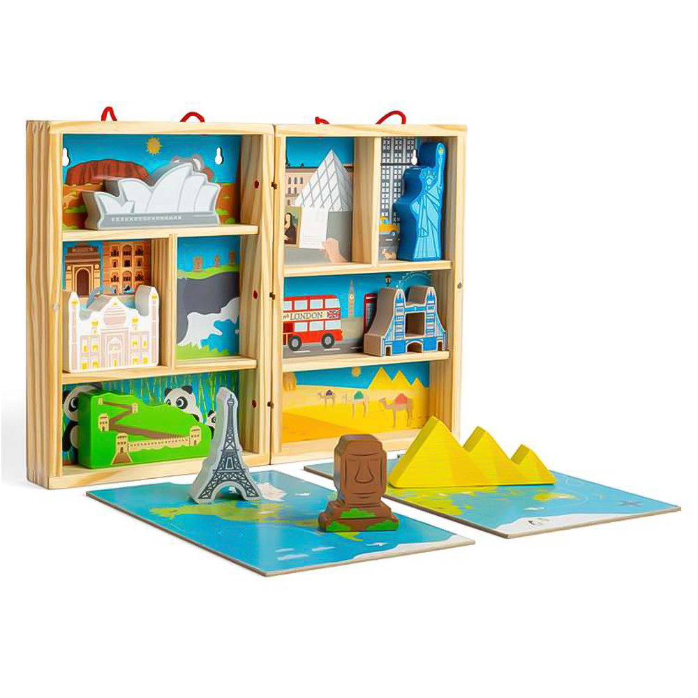 Bigjigs Toys Kids 10 Piece Wooden Travel Playset Image 5
