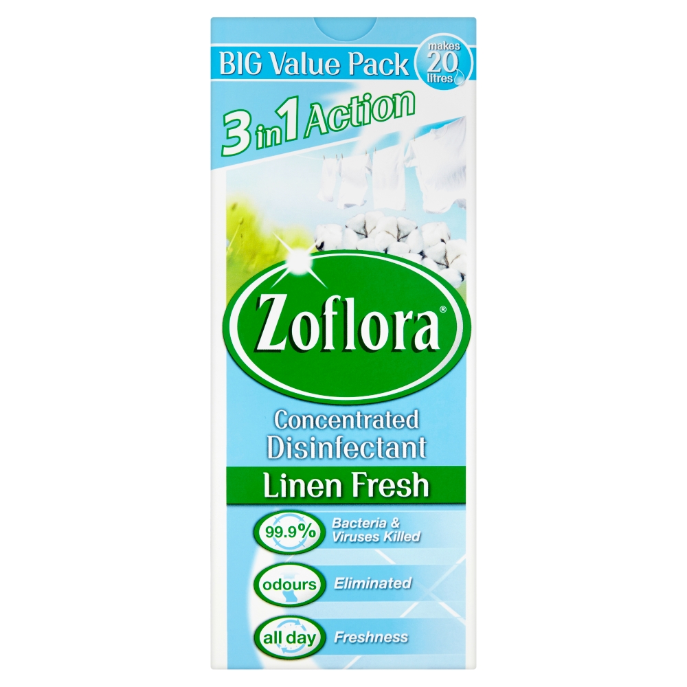 Zoflora Conncentrated Disinfectant Linen Fresh 500ml Image 1