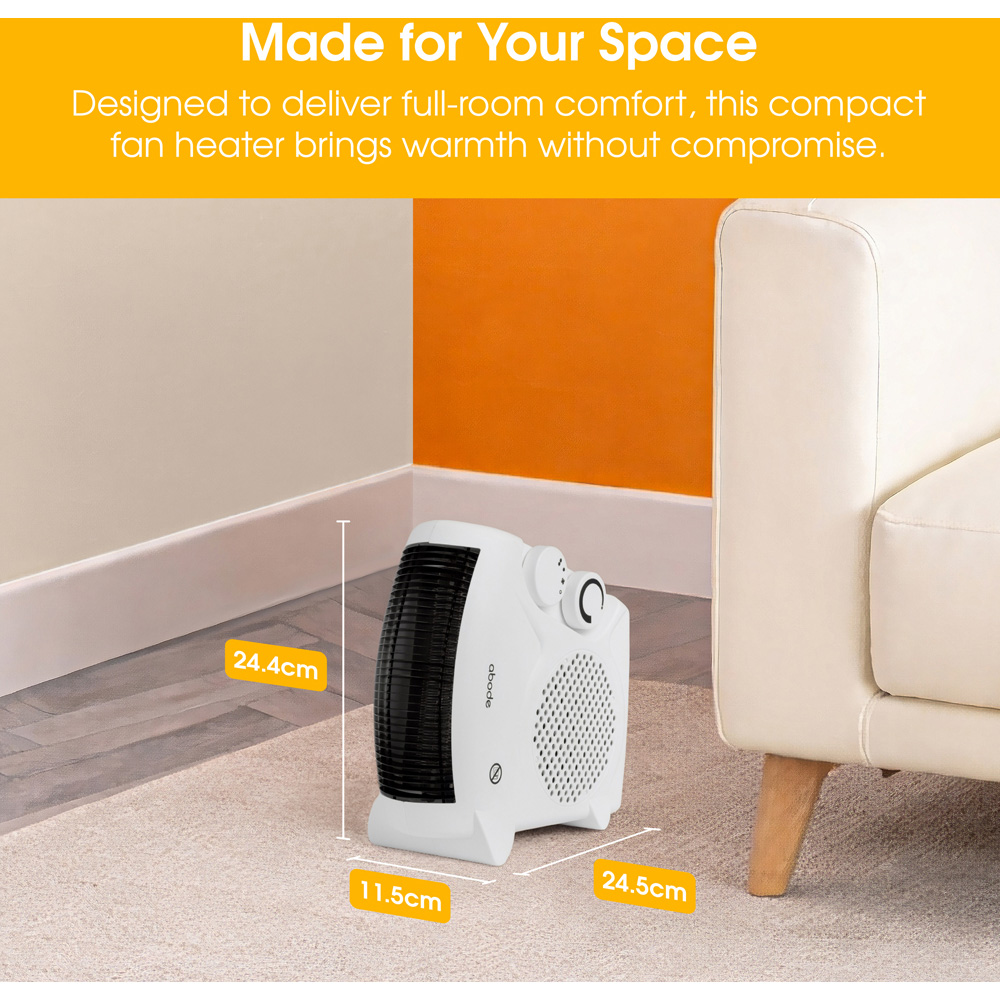 Abode AFH1001 White Horizontal and Vertical Fan Heater Image 9