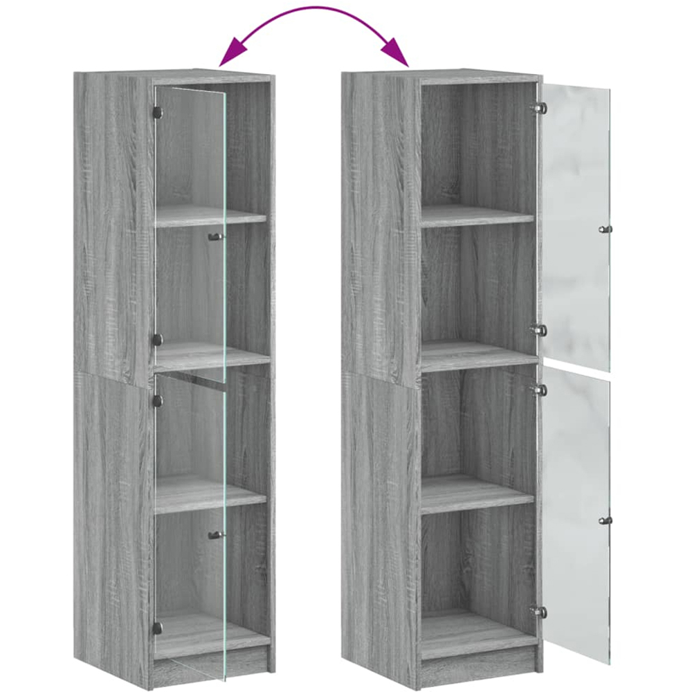 vidaXL Single Glass Door 4 Shelf Grey Sonoma Highboard Image 9