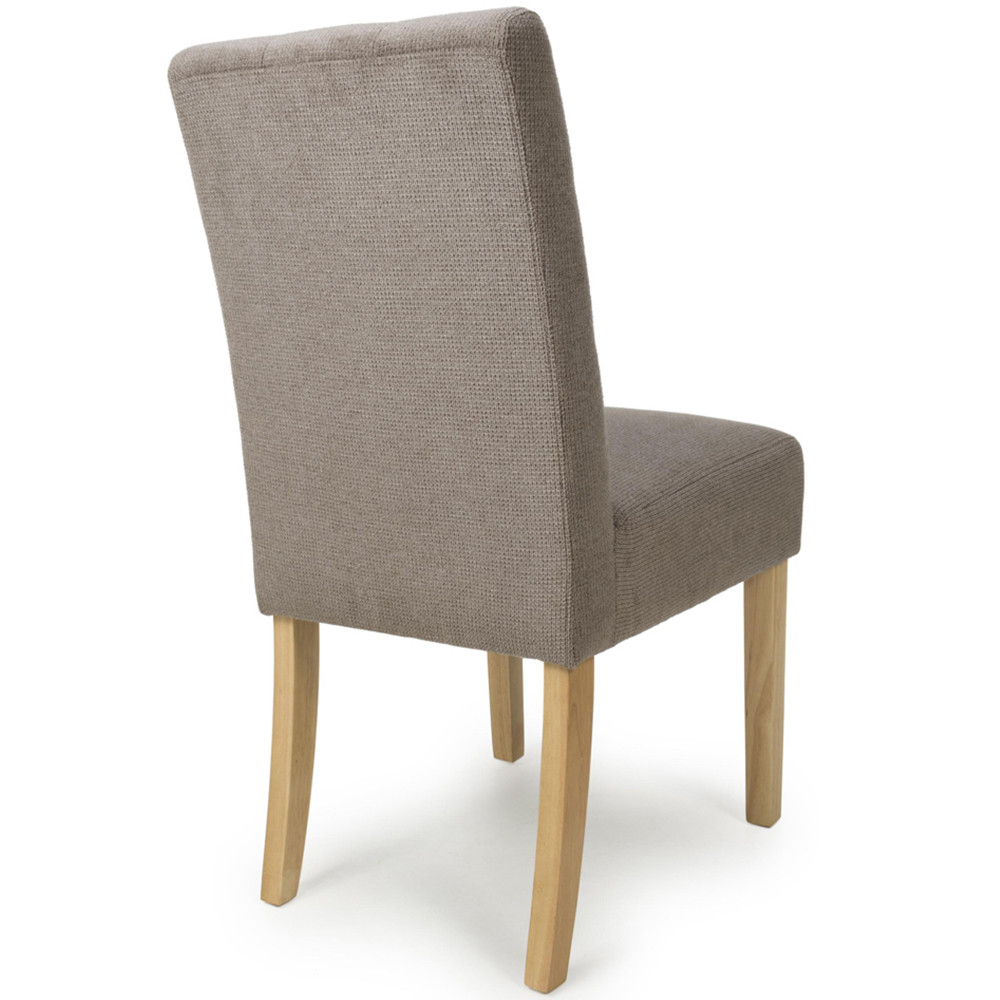Portland Harlow Light Brown Flax Natural Legs Waffle Back Dining Chair Image 5