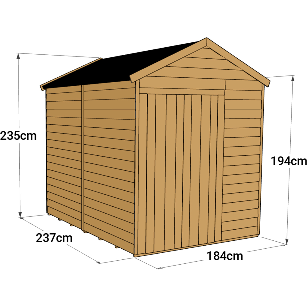 StoreMore 8 x 6ft Double Door Overlap Apex Shed Image 3