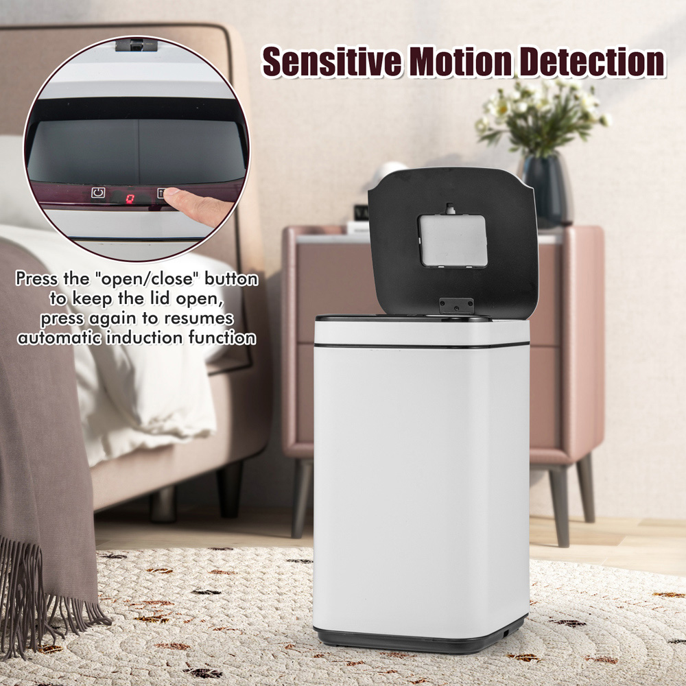 Costway White Intelligent Touchless Bin 13L Image 4