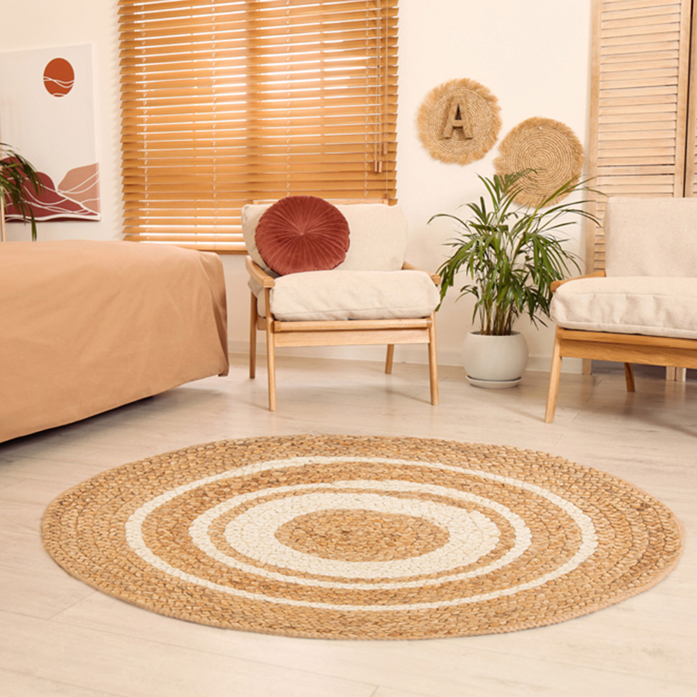 Esselle Home Altrincham Bleached Jute Circle Rug 90 x 90cm Image 7