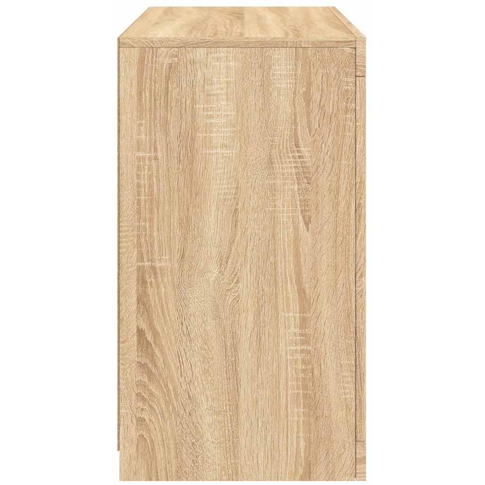 vidaXL 2 Door 2 Shelf Brown Oak LED Sideboard Image 7