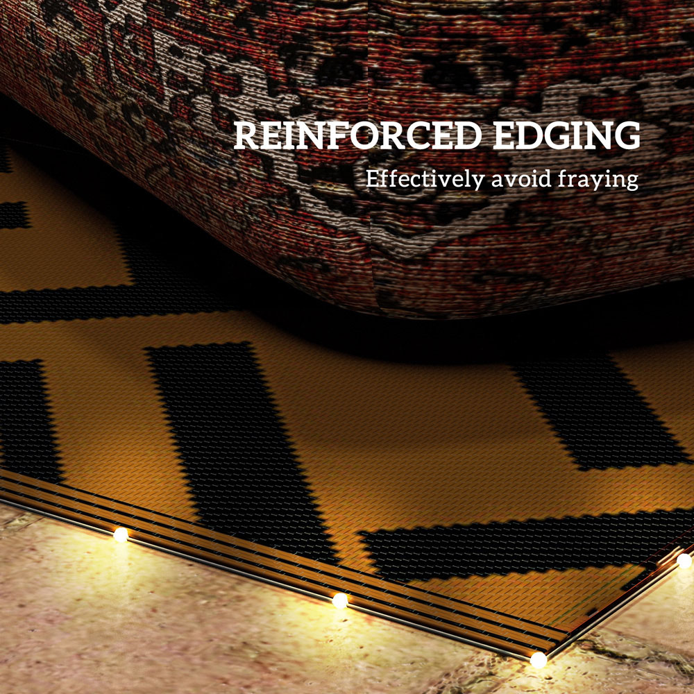Outsunny Brown and Black Reversible LED Rug 182 x 274cm Image 4