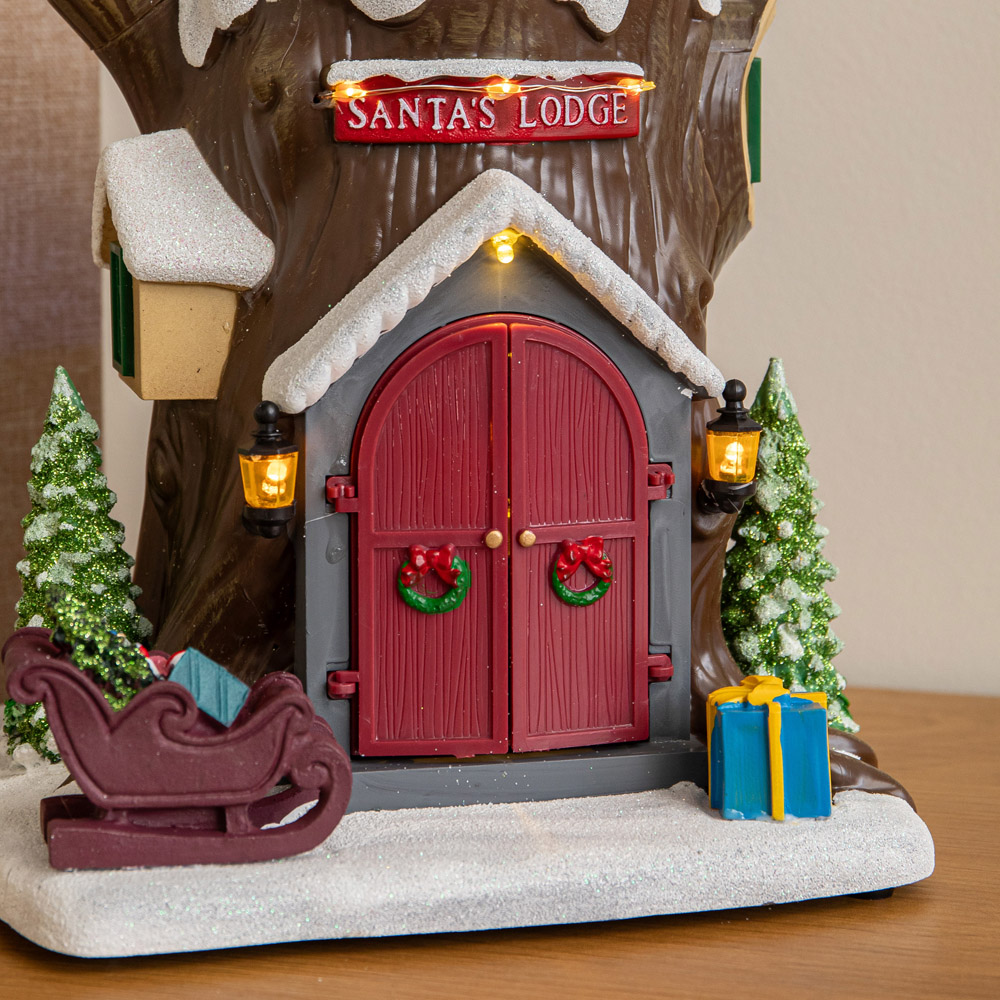 Samuel Alexander 10 Multicolour LED Light-Up Santas Lodge Christmas Village Scene 25cm Image 8