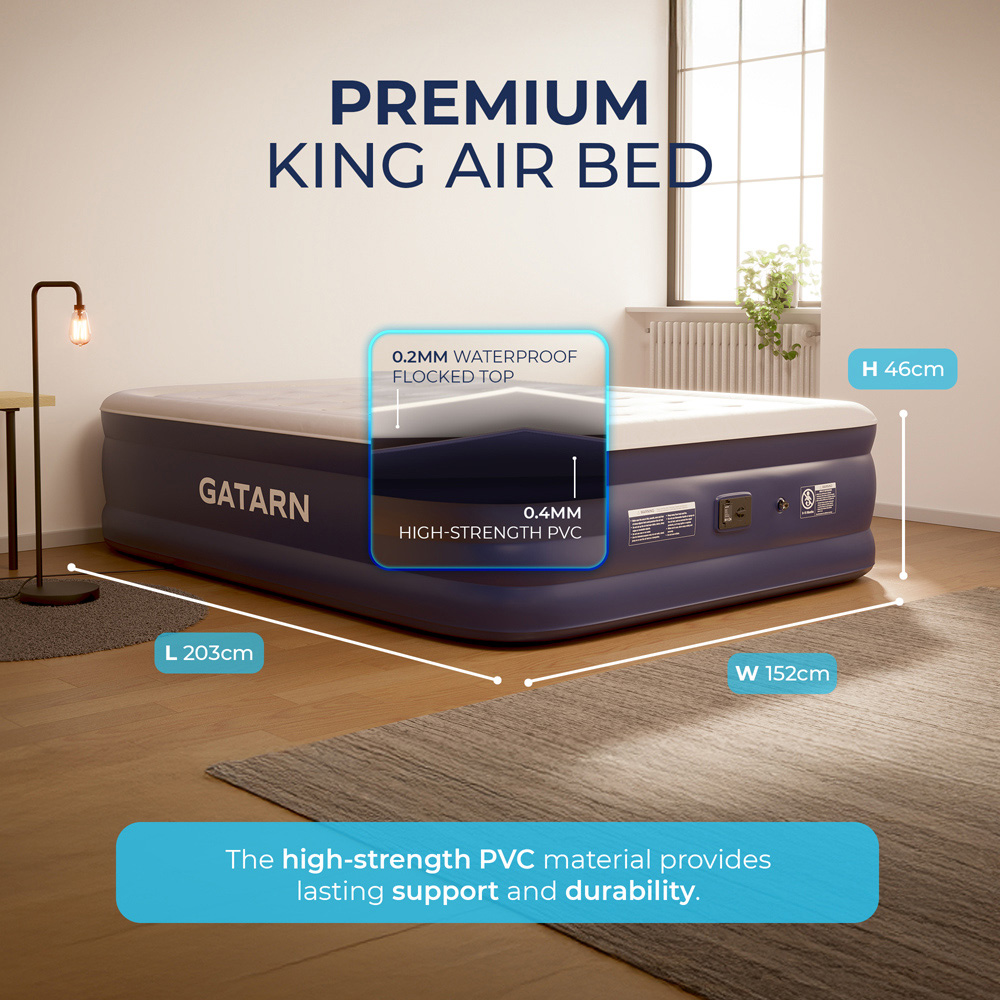 GATARN King Size Air Bed with Built-in Electric Pump Image 9