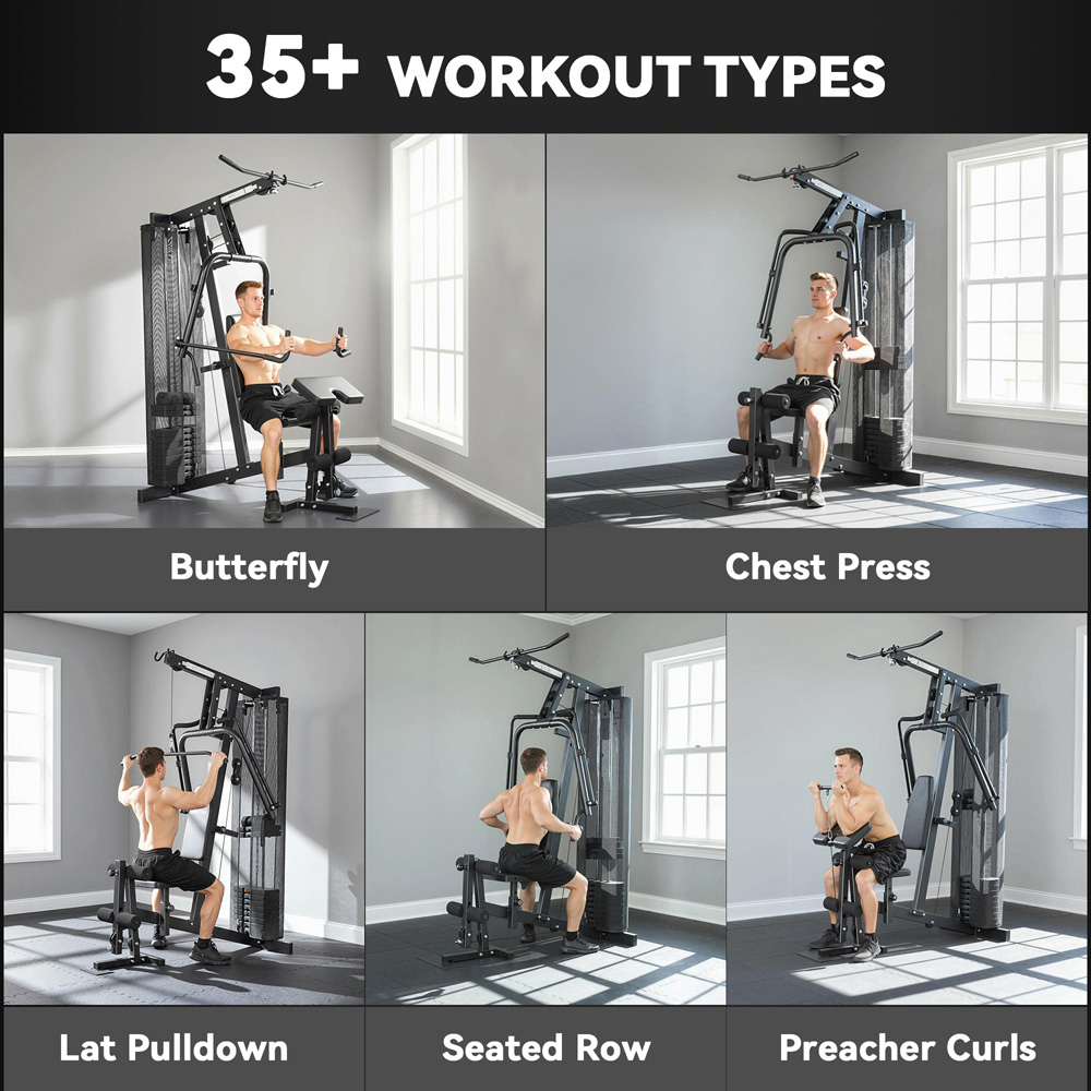 SPORTNOW Multi Function Adjustable Weight Training Home Gym Workout Station Image 8