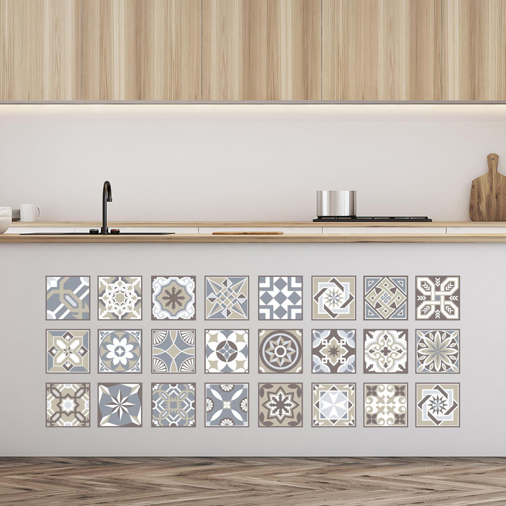 Walplus Limestone Spanish Brown Self Adhesive Tile Sticker 24 Pack Image 3