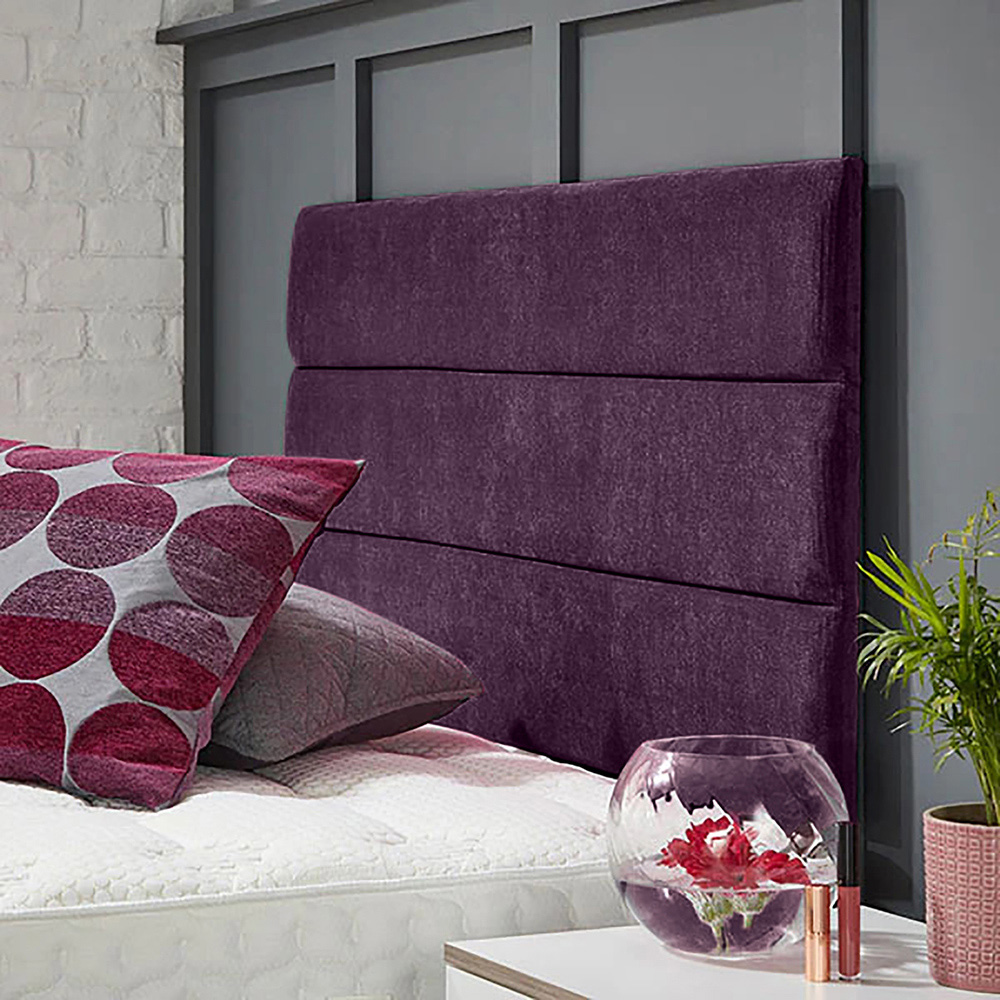 Eleganza Home Bliss Double Purple Naples Strutted Headboard Image 2