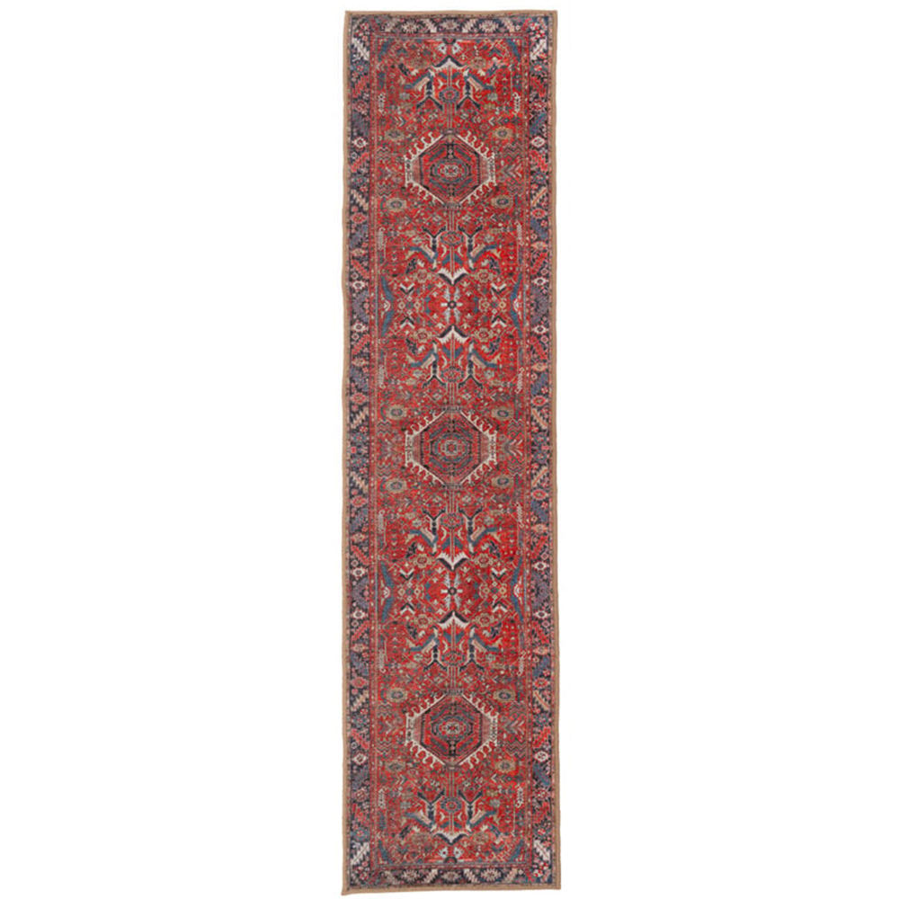 Kukoon Vintage Persian Inspired Terracotta Red Washable Rug 60 x 240cm Image 1