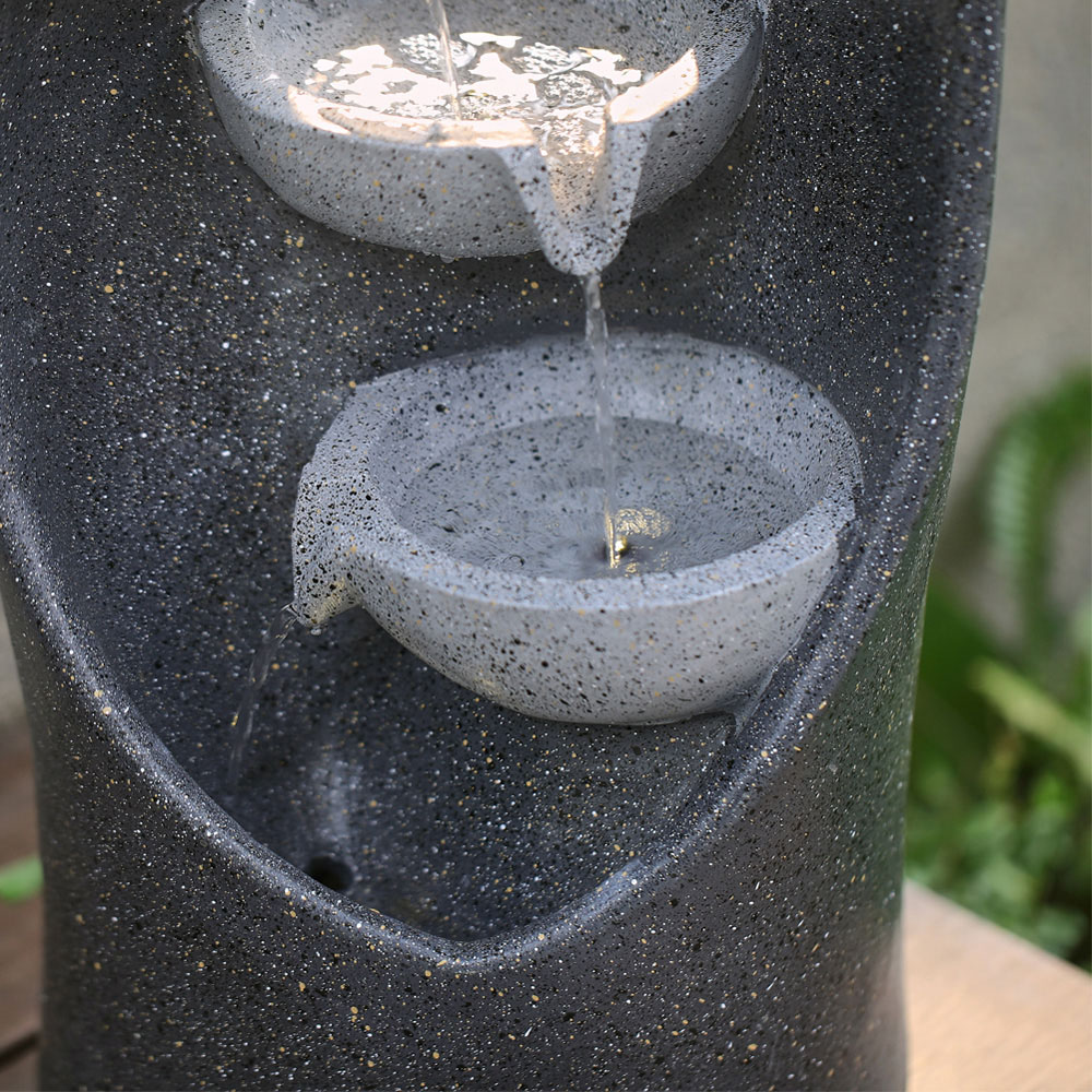 Living and Home 4 Tier Black Cascading Garden Water Feature Image 5